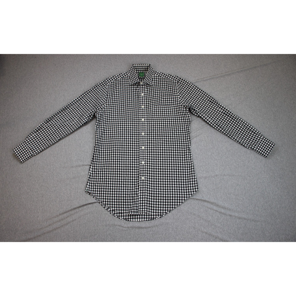 Sid Mashburn Shirt Mens 15 / 34 Long Sleeve Gingham Check Cotton Button Up